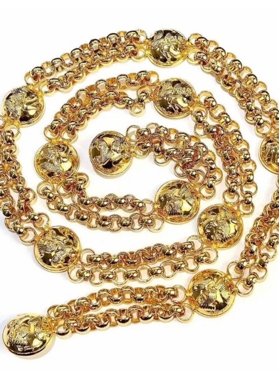Salvatore Ferragamo Shoe Gold Chain Belt 42.5” main image 8